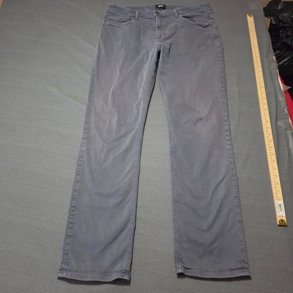 Paige Normandie Mens Straight Leg Pants Grey Size 36 Made in USA Cotton Blend